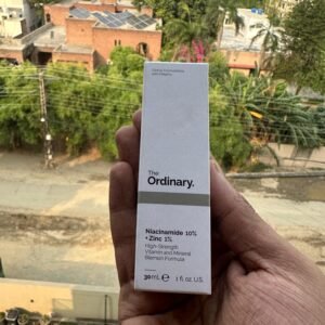 The Ordinary Niacinamide 10% Zinc 1% 30 mL serum.